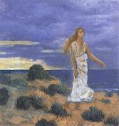 Pierre Puvis de Chavannes Woman on the Beach oil painting artist